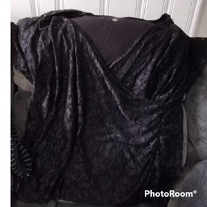 26 28 lane Bryant top shirt lace short sleeve black dress sexy low cut